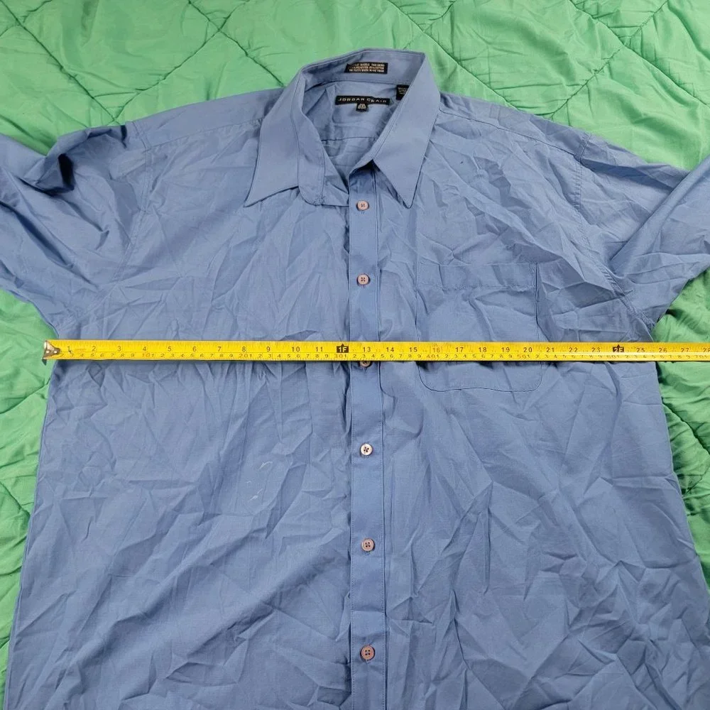 Jordan Craig Mens 2XL XXL Blue Button Down Long Sleeve Collar Shirt Casual
